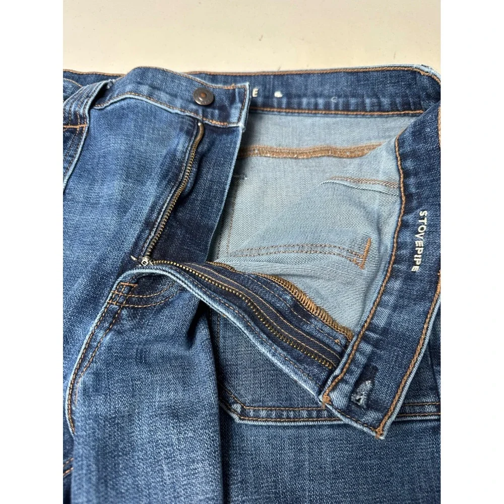 American Eagle Womens Stovepipe Wide Leg Jeans Size 14 Blue High Rise Stretch